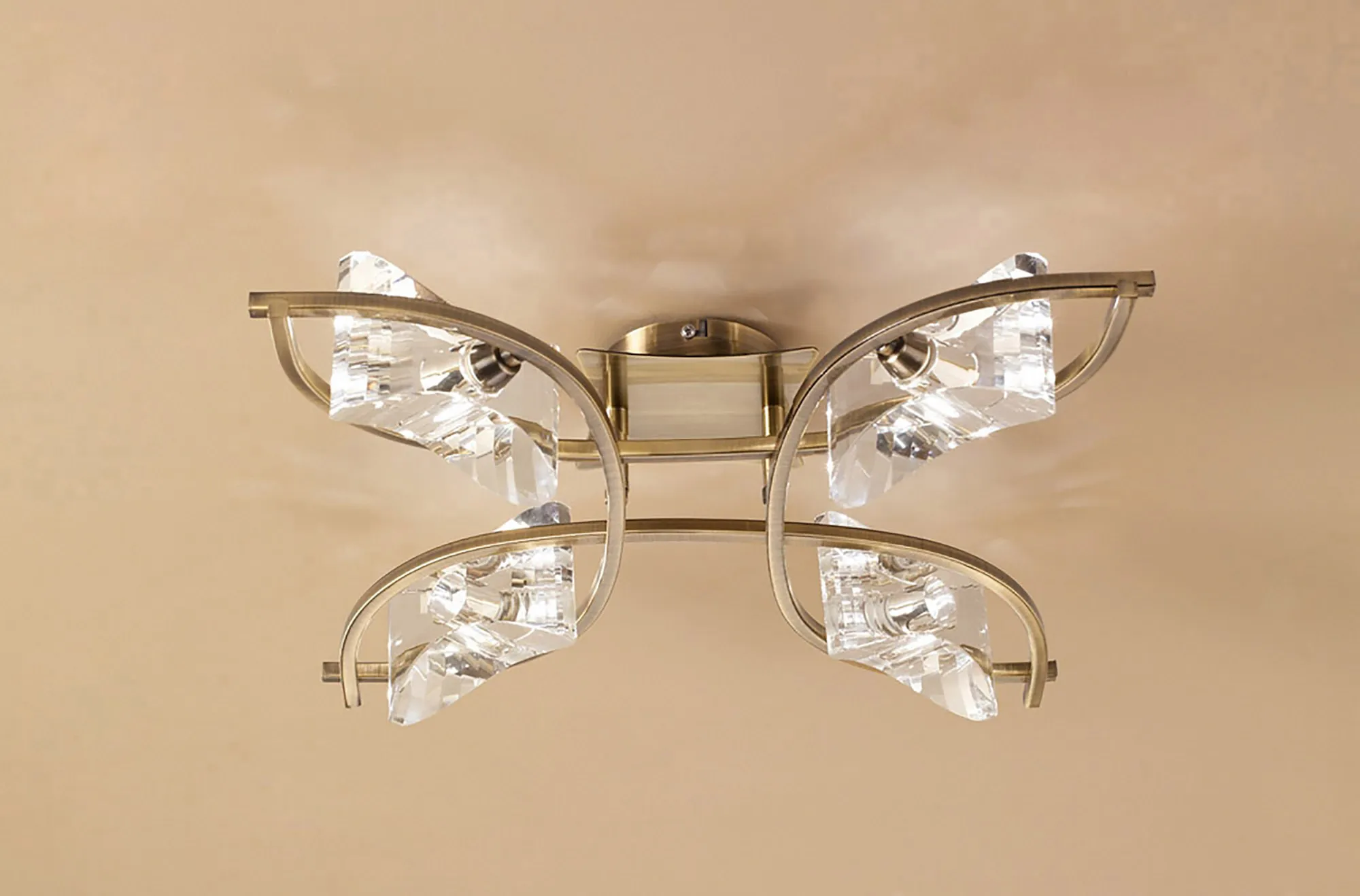 Kromo Antique Brass Ceiling Lights Mantra Flush Fittings